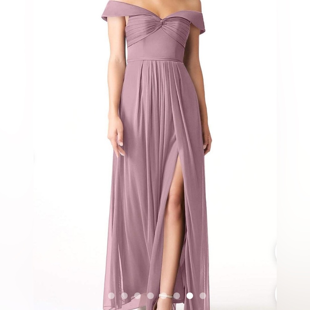 Azazie Custom Small, Dusty Rose Mauve, Almendra Bridesmaid Dress Evening Gown